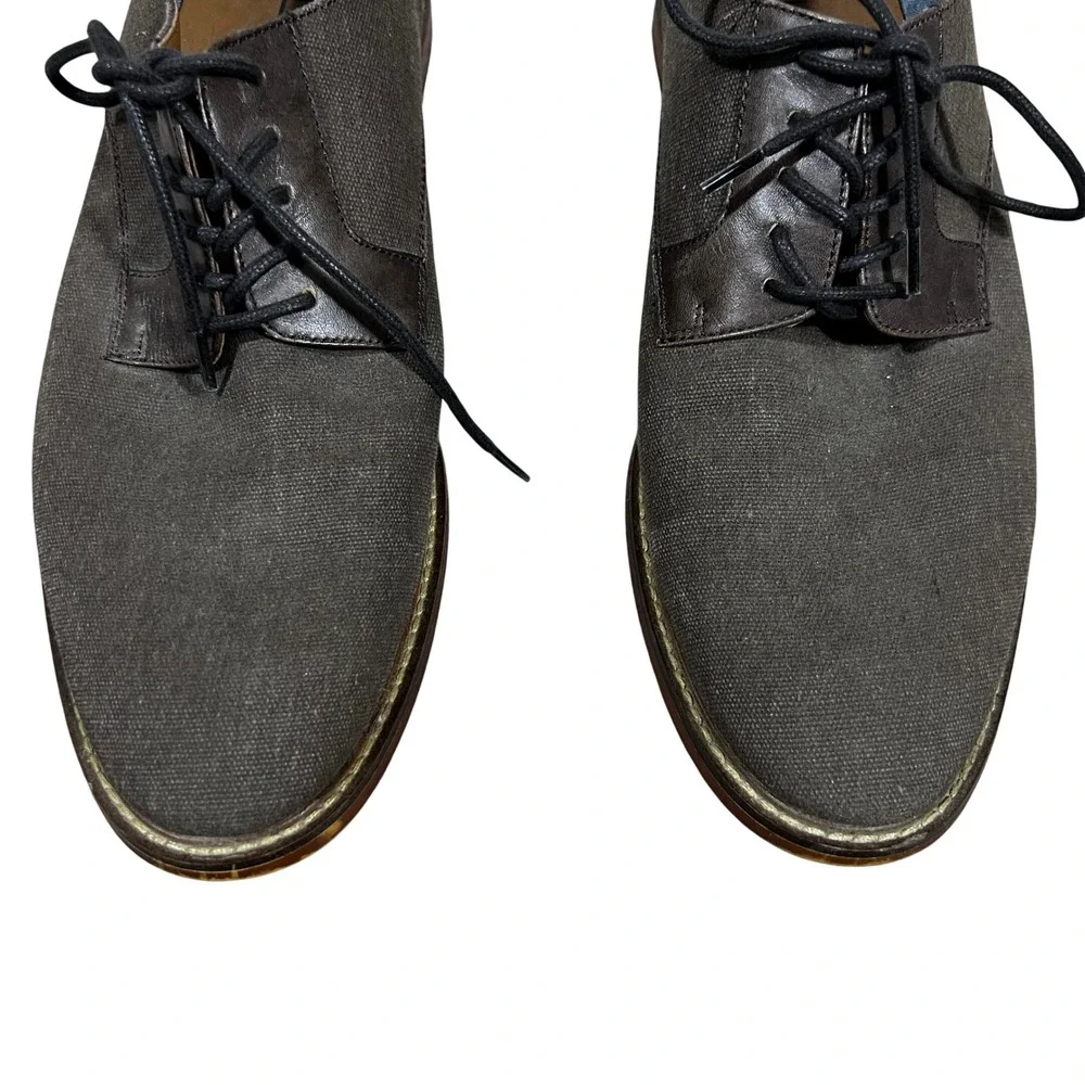 Aldo Canvas and Faux Leather Derby Mixed Media Oxford Shoes Brown Size 11